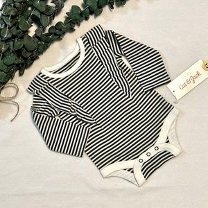 NWT Cat & Jack Jersey Ruffle Stripe Bodysuit - NB